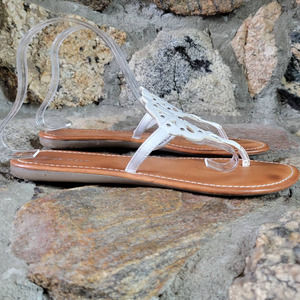 Nine West White Thong Sandal Flip Flops